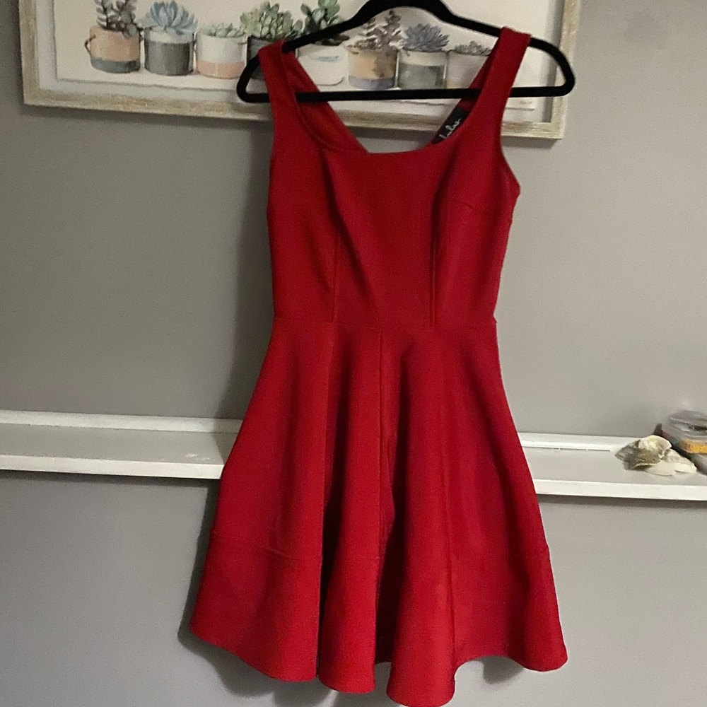 Lulu’s red mini skater dress